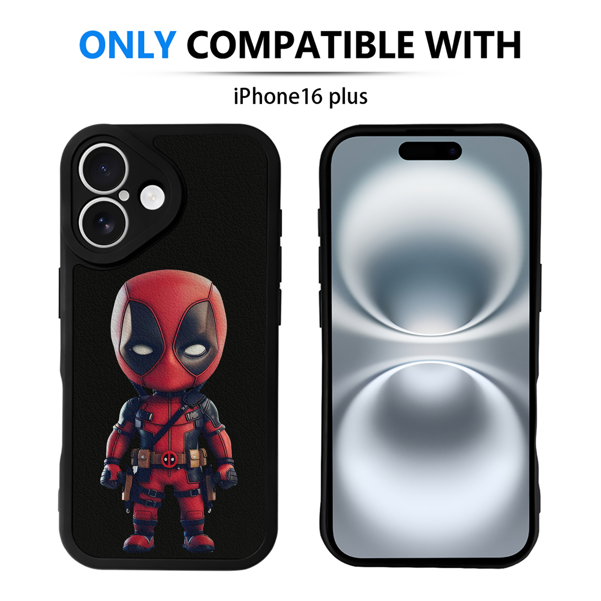 （画像用） Deadpool デッドプール 【iPhone 16シリーズ対応】シリコンスマホケース（レザー調） 材質：シリコン